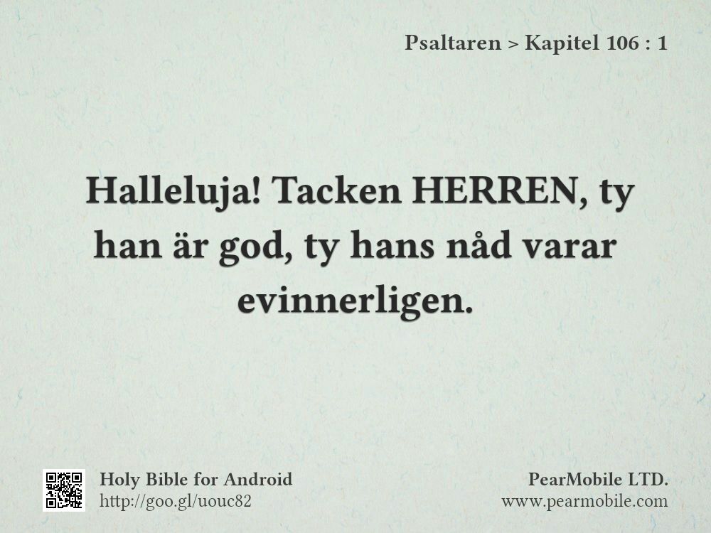 Psaltaren, Kapitel 106:1